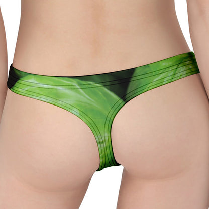 Green Cabbage Print Women's Thong