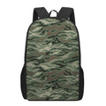 Green Camo Zebra Pattern Print 17 Inch Backpack