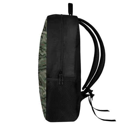 Green Camo Zebra Pattern Print 17 Inch Backpack