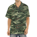 Green Camo Zebra Pattern Print Aloha Shirt