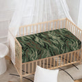 Green Camo Zebra Pattern Print Baby Crib Sheet