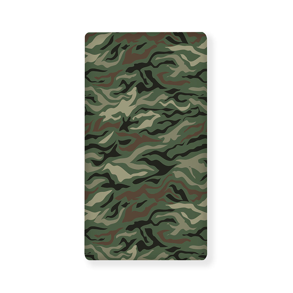 Green Camo Zebra Pattern Print Baby Crib Sheet