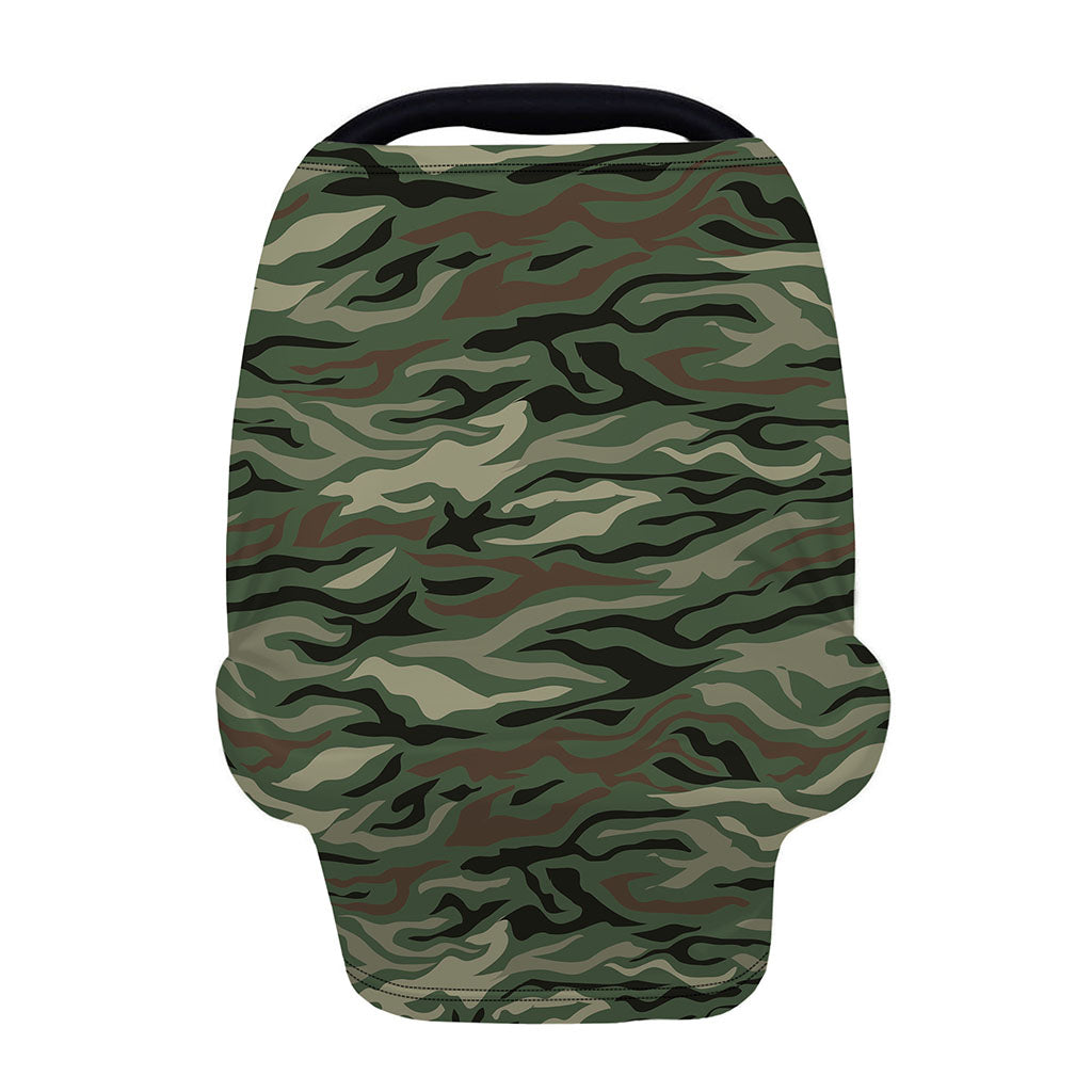 Green Camo Zebra Pattern Print Baby Seat Cover