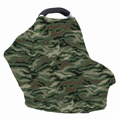 Green Camo Zebra Pattern Print Baby Seat Cover