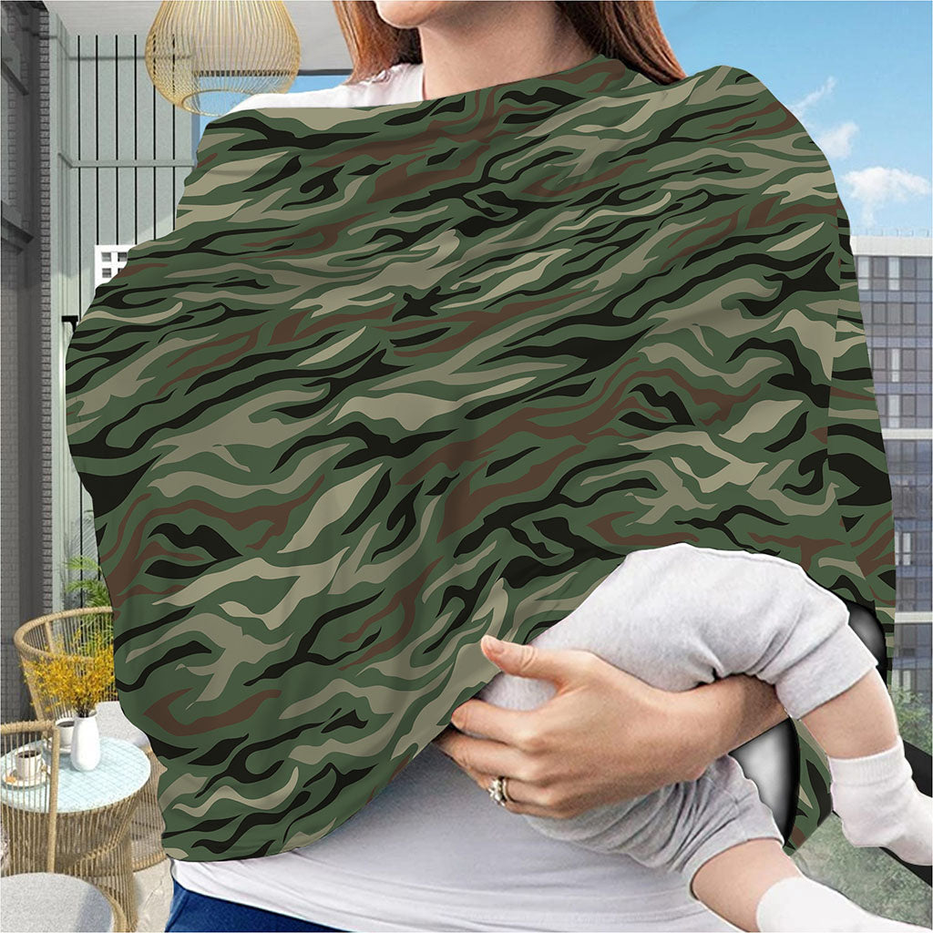 Green Camo Zebra Pattern Print Baby Seat Cover