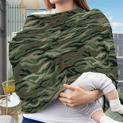 Green Camo Zebra Pattern Print Baby Seat Cover