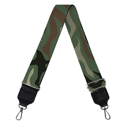 Green Camo Zebra Pattern Print Bag Strap