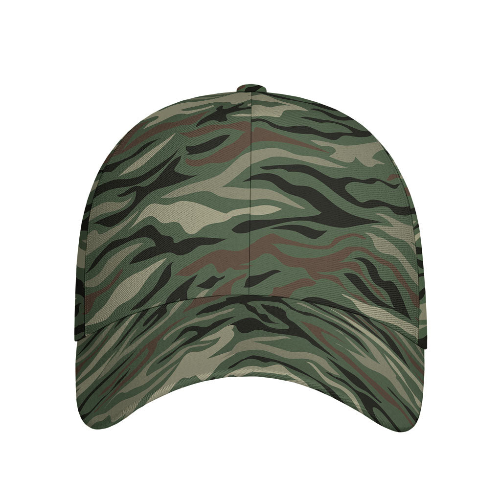 Green Camo Zebra Pattern Print Baseball Cap