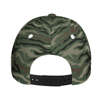 Green Camo Zebra Pattern Print Baseball Cap