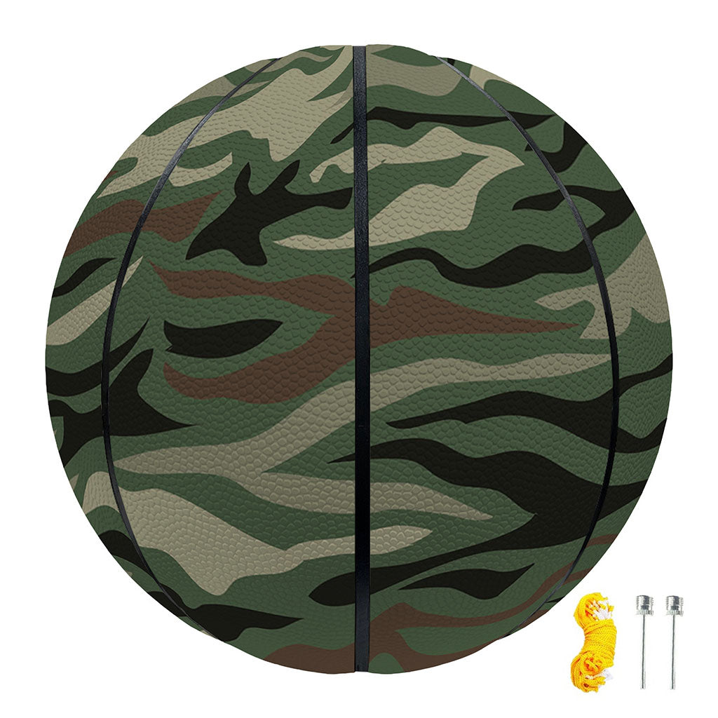 Green Camo Zebra Pattern Print Basketball