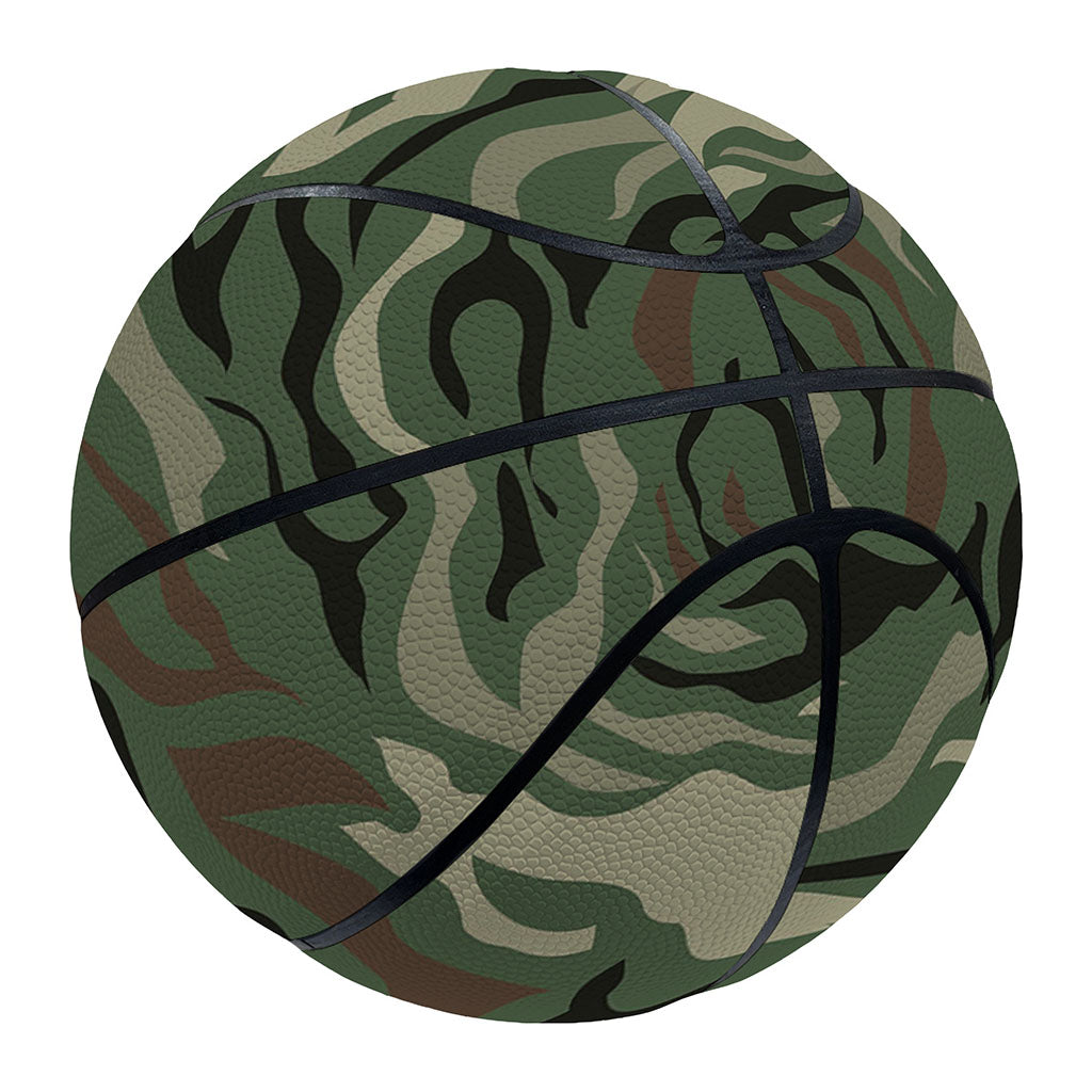 Green Camo Zebra Pattern Print Basketball