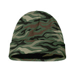 Green Camo Zebra Pattern Print Beanie