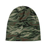 Green Camo Zebra Pattern Print Beanie