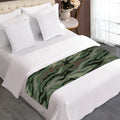 Green Camo Zebra Pattern Print Bed Runner