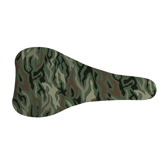 Green Camo Zebra Pattern Print Bicycle Seat Cover