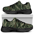 Green Camo Zebra Pattern Print Black Chunky Shoes