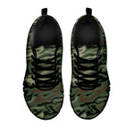 Green Camo Zebra Pattern Print Black Running Shoes