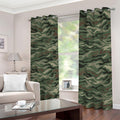 Green Camo Zebra Pattern Print Dimout Grommet Curtains