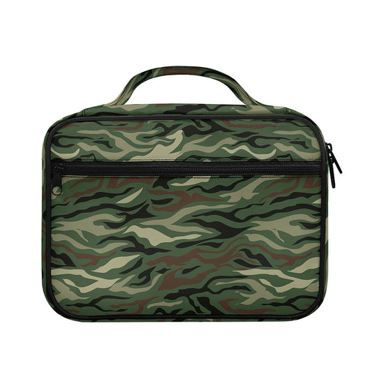 Green Camo Zebra Pattern Print Briefcase Bible Bag