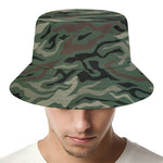 Green Camo Zebra Pattern Print Bucket Hat