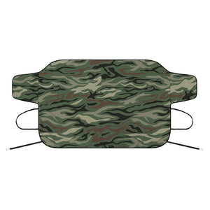 Green Camo Zebra Pattern Print Car Windshield Snow Cover