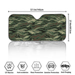 Green Camo Zebra Pattern Print Car Windshield Sun Shade