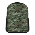 Green Camo Zebra Pattern Print Casual Backpack