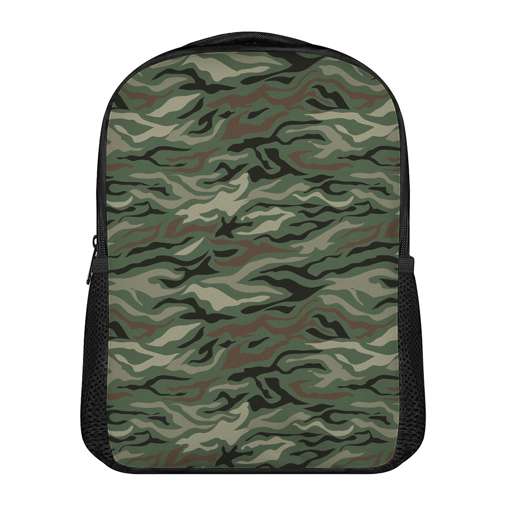 Green Camo Zebra Pattern Print Casual Backpack