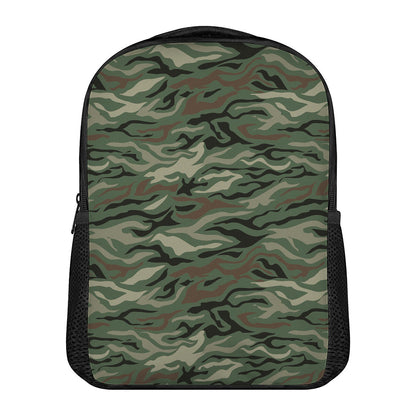 Green Camo Zebra Pattern Print Casual Backpack