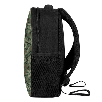Green Camo Zebra Pattern Print Casual Backpack