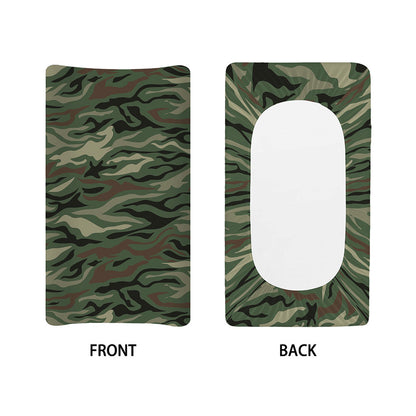 Green Camo Zebra Pattern Print Changing Pad Cover