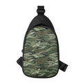 Green Camo Zebra Pattern Print Sling Bag