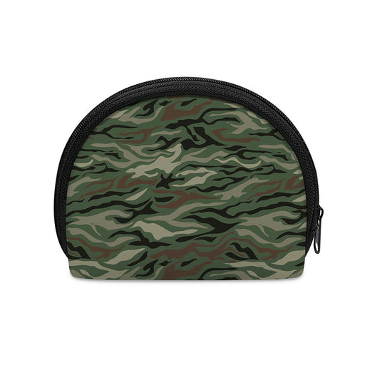 Green Camo Zebra Pattern Print Coin Purse