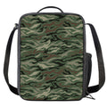 Green Camo Zebra Pattern Print Crossbody Lunch Bag