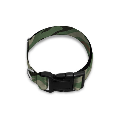 Green Camo Zebra Pattern Print Dog Collar