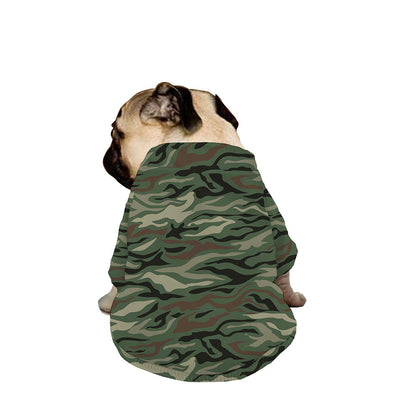 Green Camo Zebra Pattern Print Dog Zip Up Jacket