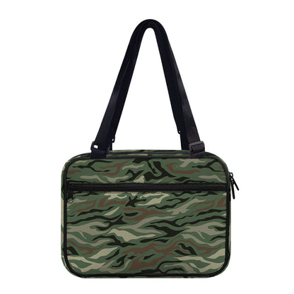 Green Camo Zebra Pattern Print Double Strap Bible Bag