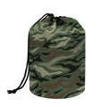 Green Camo Zebra Pattern Print Drawstring Makeup Bag