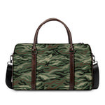 Green Camo Zebra Pattern Print Duffle Bag