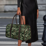 Green Camo Zebra Pattern Print Duffle Bag