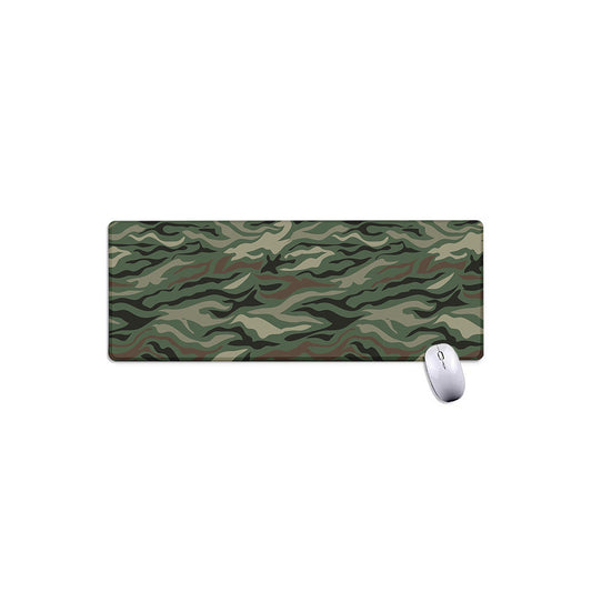 Green Camo Zebra Pattern Print Extended Mouse Pad