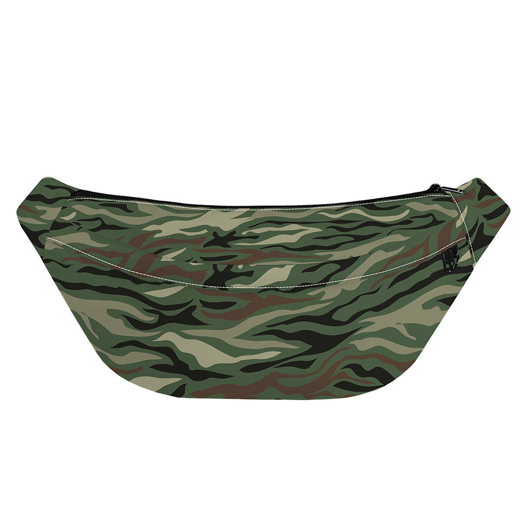 Green Camo Zebra Pattern Print Fanny Pack