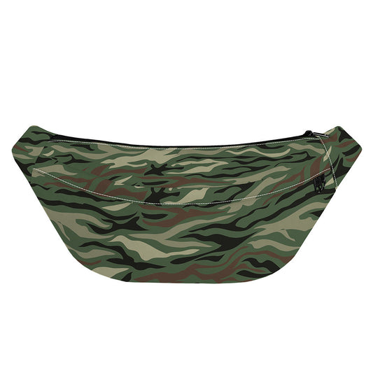 Green Camo Zebra Pattern Print Fanny Pack