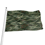 Green Camo Zebra Pattern Print Flag