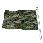Green Camo Zebra Pattern Print Flag