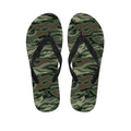 Green Camo Zebra Pattern Print Flip Flops