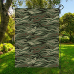 Green Camo Zebra Pattern Print Garden Flag