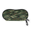 Green Camo Zebra Pattern Print Glasses Case
