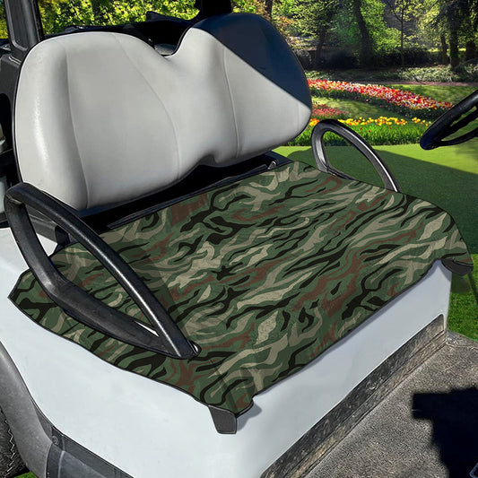 Green Camo Zebra Pattern Print Golf Cart Seat Cover