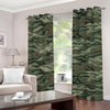 Green Camo Zebra Pattern Print Grommet Curtains